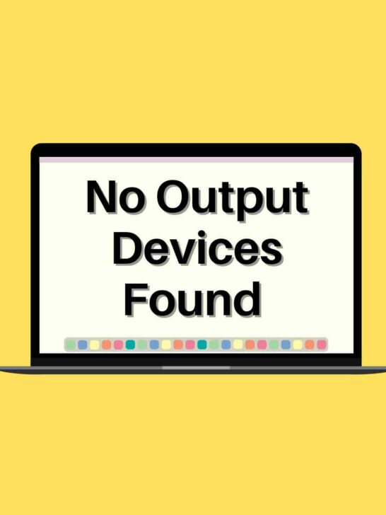 No Output Devices Found Macbook Air